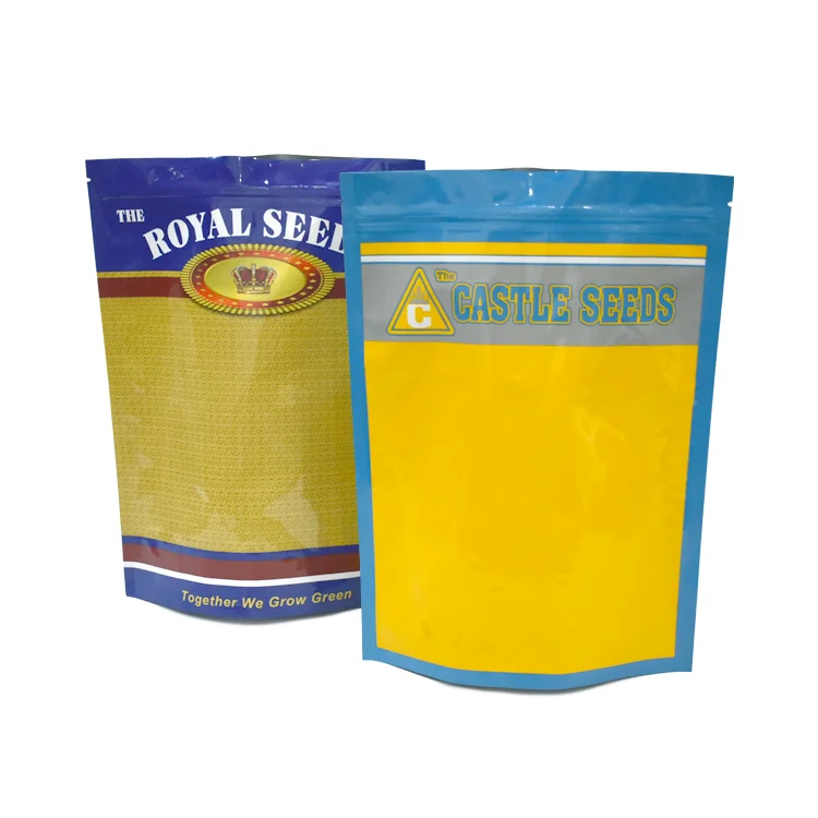 Custom Printed chia Sunflower Wheat plant Seed Stand up Plastic aluminum foil Packaging Bags with zipper