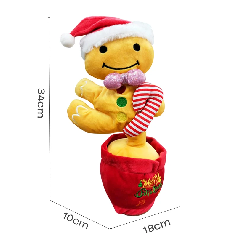 QS Shantou China Kids Electric Sway Dance Animal Toys Educational Christmas Talking Soft Plush Cartoon Toys With Music Light