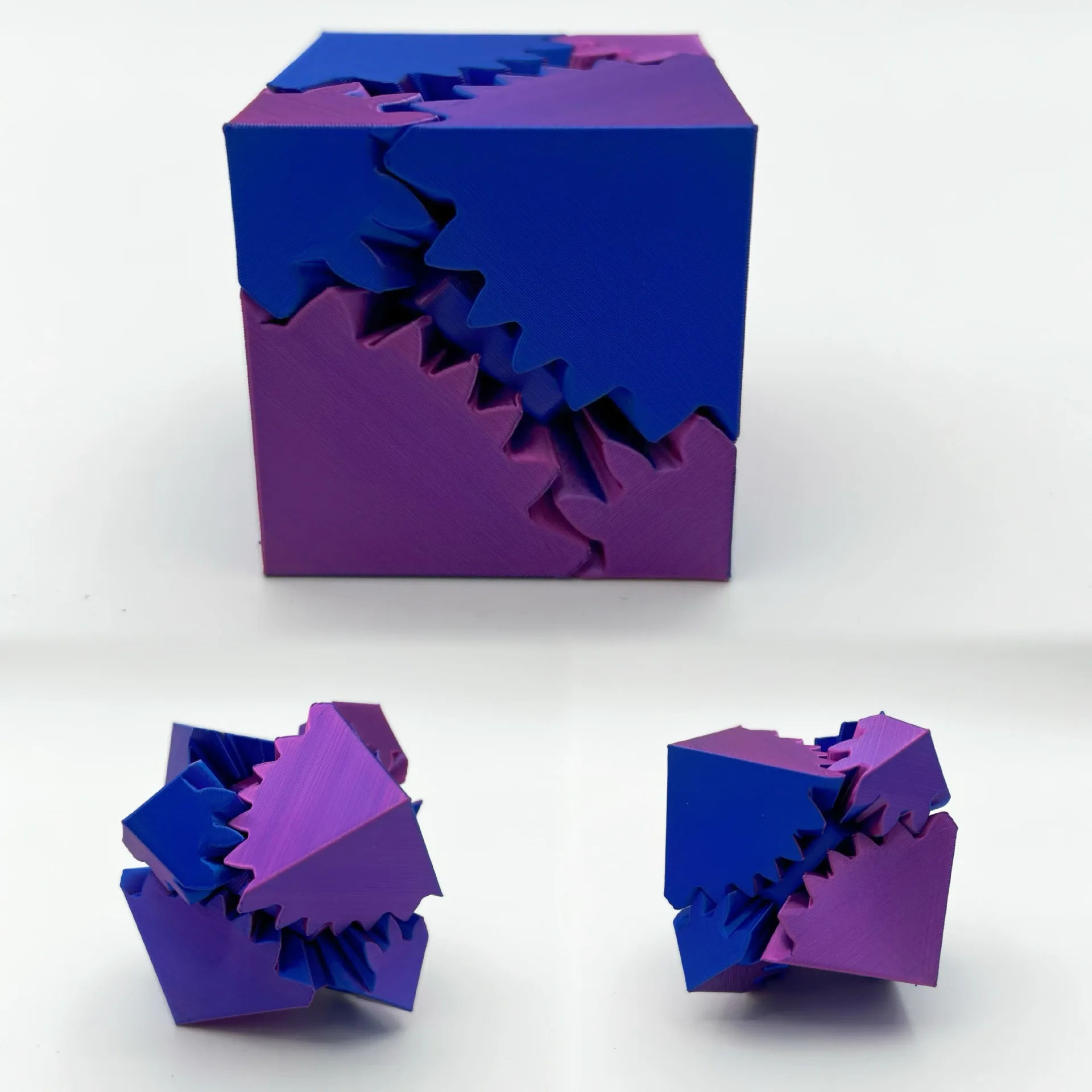 3D Printed Fidget spine Gear Cube  Stress Anxiety Relief Toys Fidget Toy