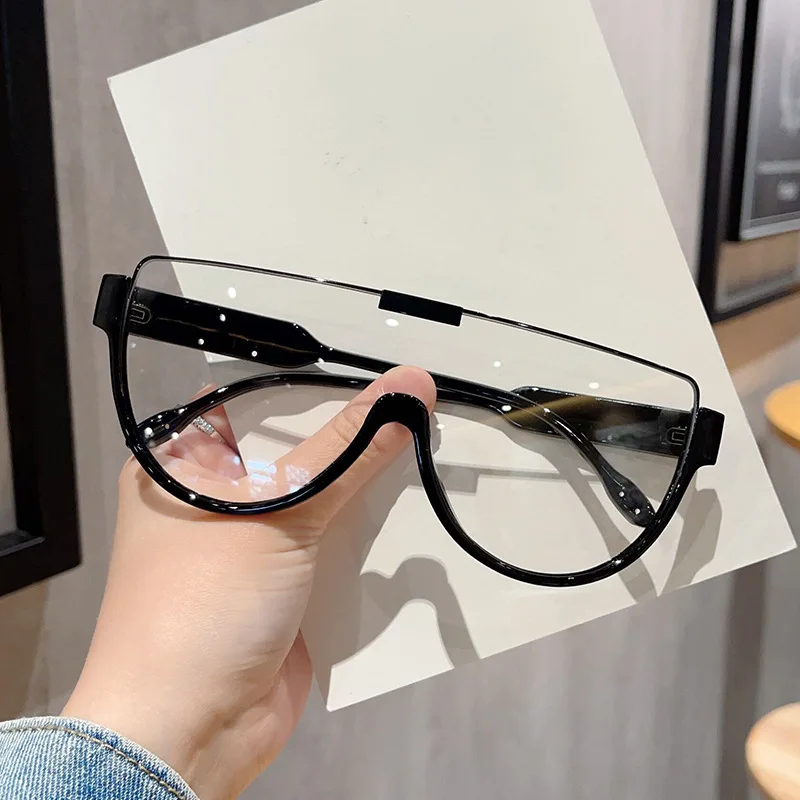 Модные очки в полуоправе коричневые линзы Lunettes цельные UV400 Защитные солнцезащитные на заказ