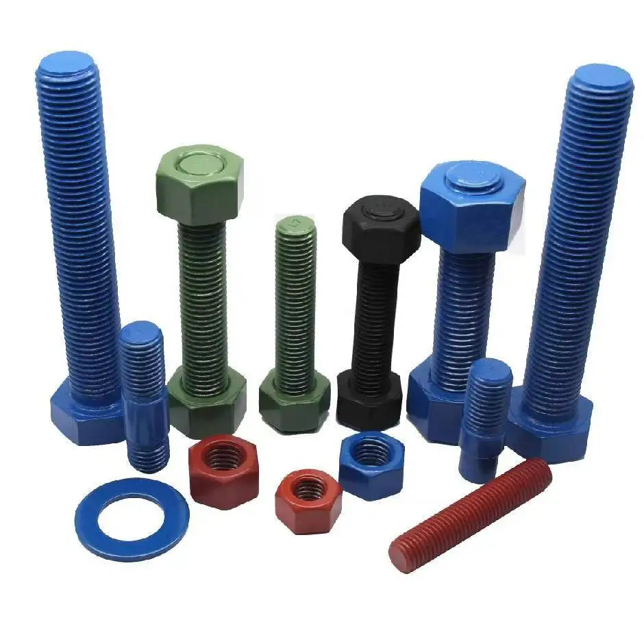High Strength Fastener 10.9 Grade ASTM A193 B7 B8M B8 PTFE Coated Stainless Steel Metal Carbon Steel Rod Stud Bolt ANSI/DIN M3