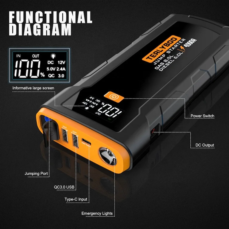portable car jump starters guangdong boost hd gb70 2000 amp 12-volt jump starter jump pack