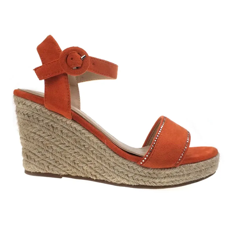 edge summer fashion wild open toe buckle thick bottom women sandals female Casual Comfort Jute Wedge Sandals