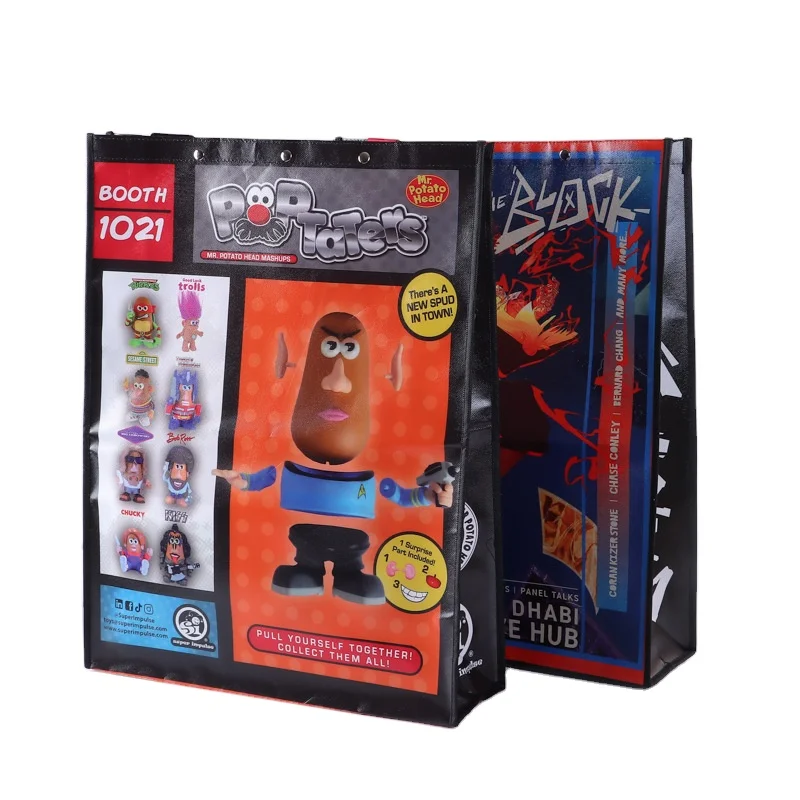 Custom Xmas Reusable WaterproofNon-woven Large Tote Bags Gift Non Woven Grocery Shopping Bags BSCI SEDEX with Handles