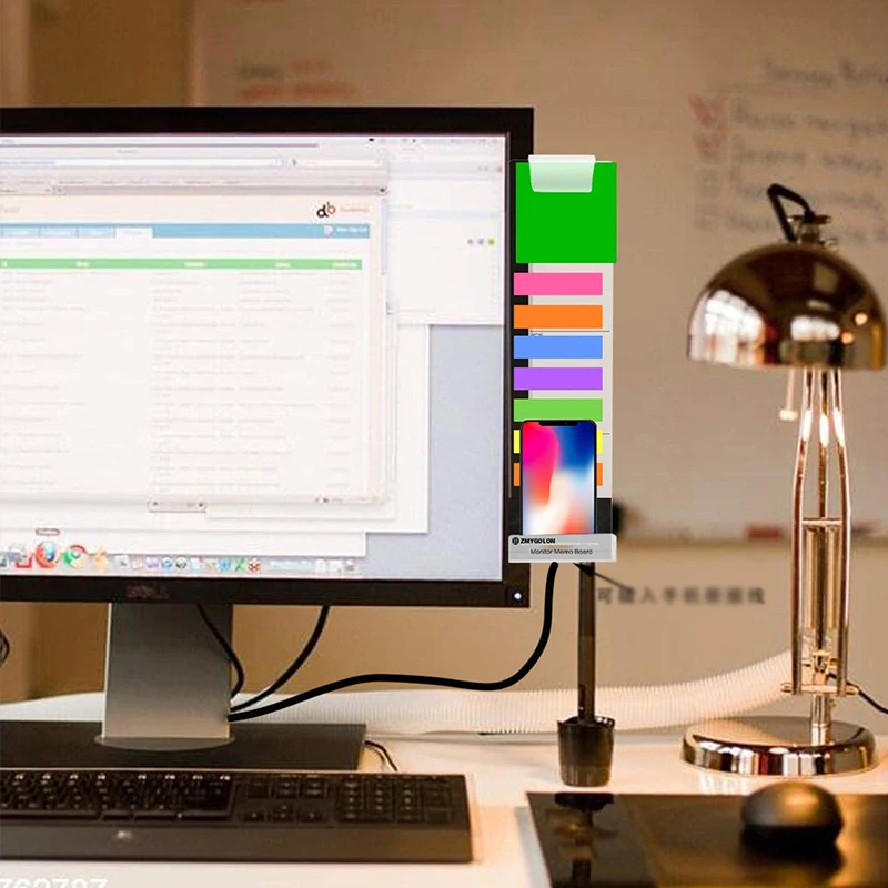 Acrylic Dry Erase Board Note Memo Note pad Letter Message Boards Beside Computer Displays and Monitors