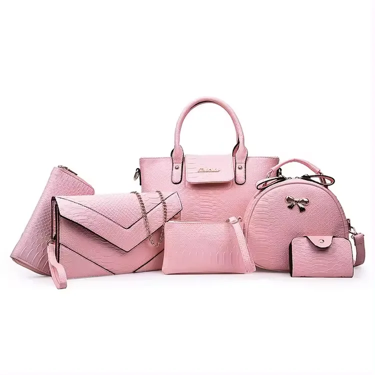 New Cool Bag Female Atmosphere Lady Bag Sling Shoulder Backpack Female 6 in 1 Bag Set