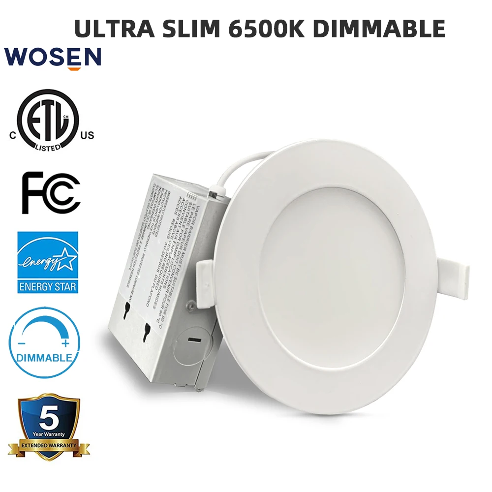 ETL  Energy Star listed intertek 6 Inch 15w 1200lm 6500k ultra slim canless led recessed ceiling lights