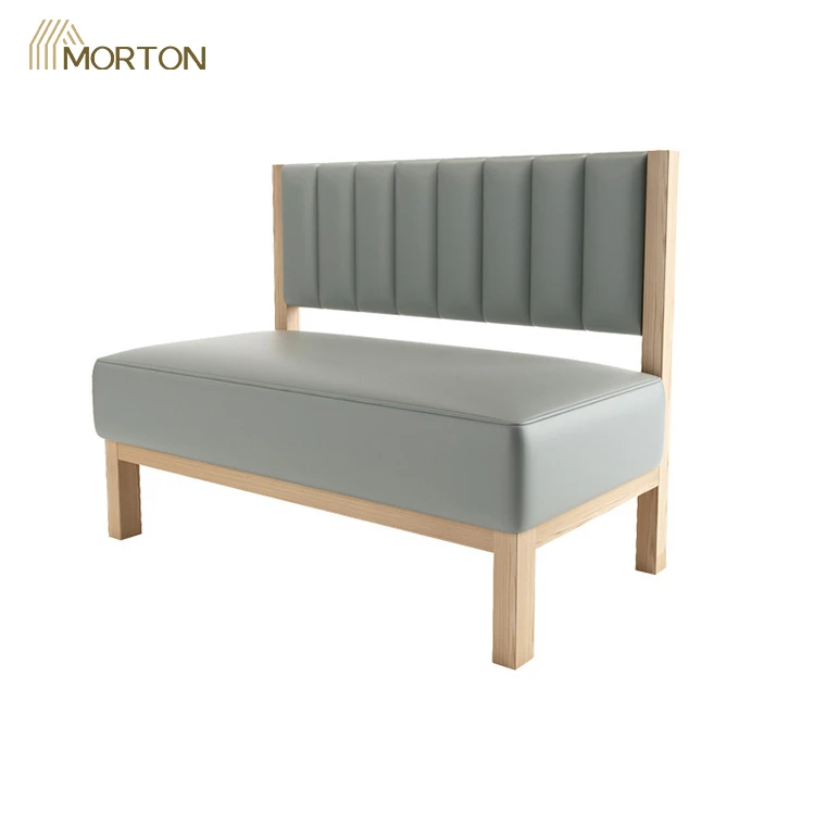 Modern customized cheap wooden PU leather upholstery restaurant furniture seating booth sofa bench