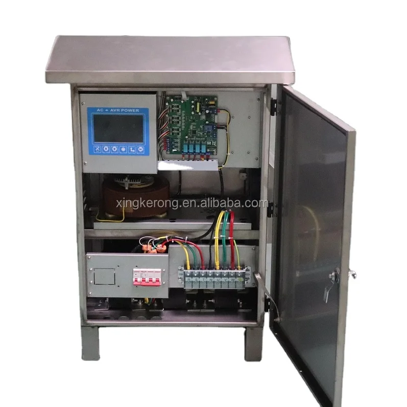 IP65 20KVA Three Phase AC Voltage Regulator Input 304-456V, Output 380V Stabilizer with LCD Smart Display
