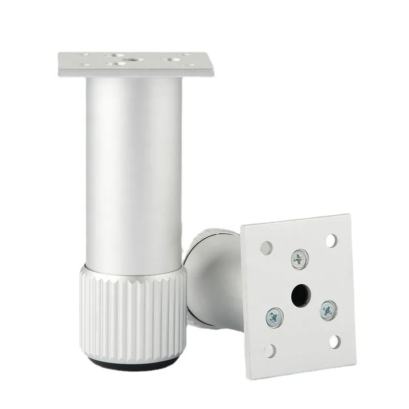 Adjustable Silver Metal Furniture Leg for Tables Sofas Kitchens Bedrooms-Replacement Height Support Leg