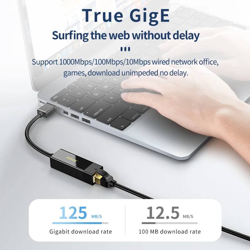 Jasoz Usb 3.0 To Rj45 Gigabit Network Hub Converter Usb To Rj45 Lan Ethernet Adapter Cable 1000mbps For Laptop