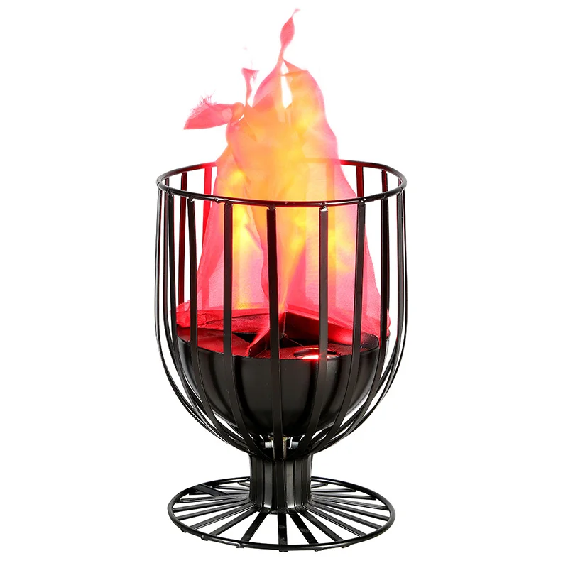 Christmas Halloween Desk Silk Cloth Led Household Party Decorate Fire Flame Light Stage Effect Iron Wall Mounted Projector YS-52