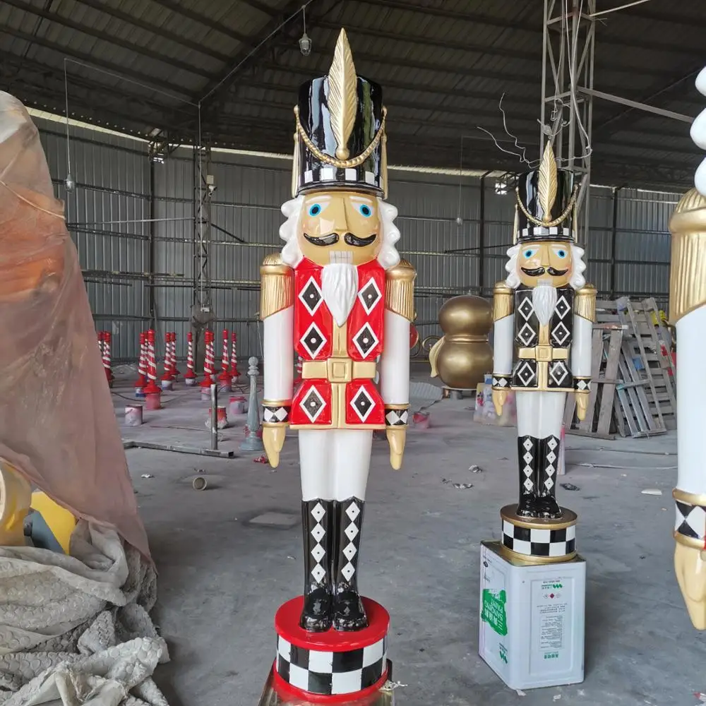 Most popular outdoor fiberglass christmas nutcracker soldier statue decoration
