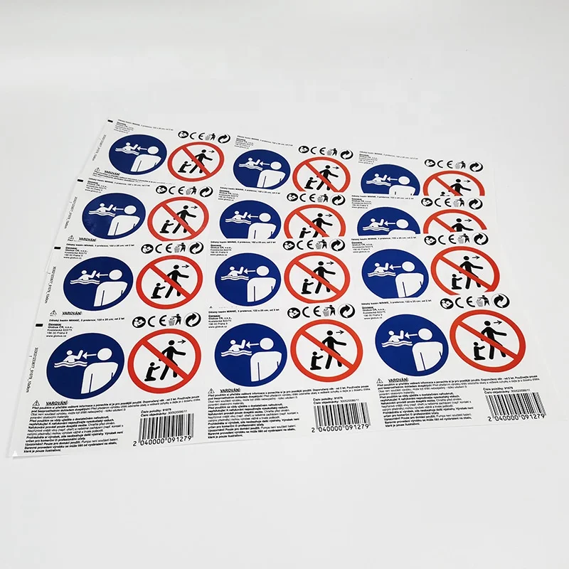 Customized design security sign stickers with high quality adhesive paper material