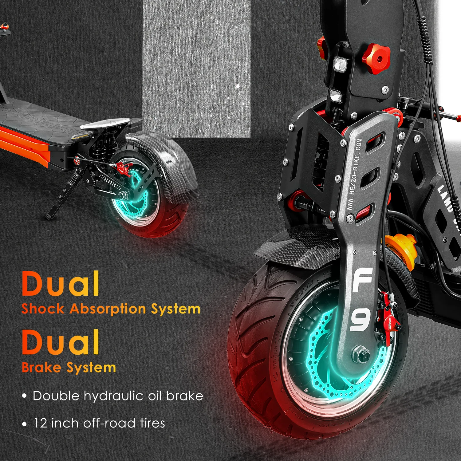 HEZZO EU USA Warehouse Escooter 60v 40Ah NFC 8000w Dual Motors Powerful 90Km/h Fat Tire Foldable Off Road Electric Scooter