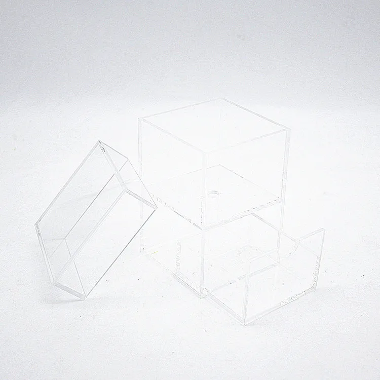 Роскошный квадратный прозрачный водонепроницаемый контейнер с одним отверстием для хранения цветов, коробка для драгоценностей, акриловая коробка для розы с ящиком