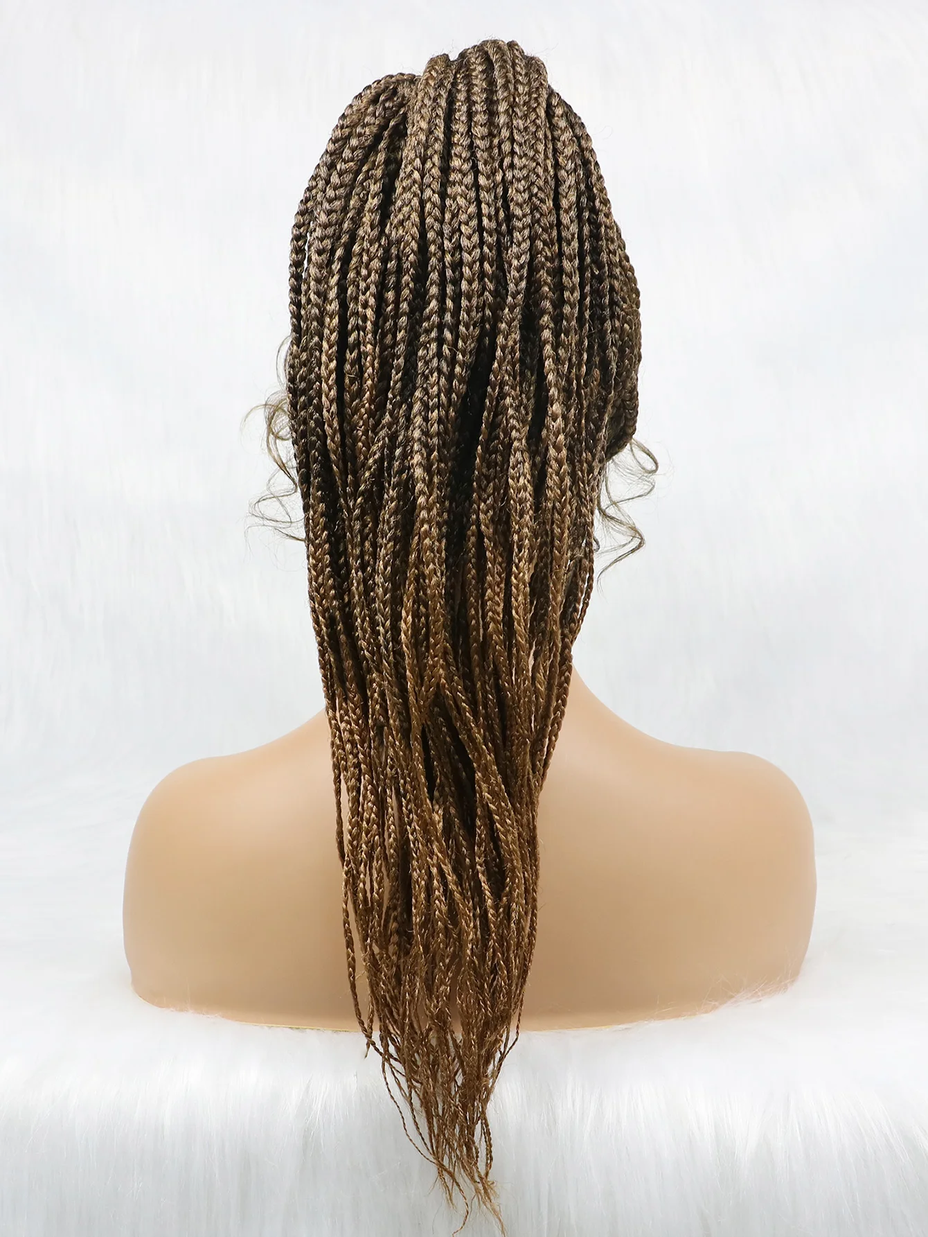Newest braided synthetic hair wigs african braided lace front wigs vendors with baby hair for women braid lace wig glueless