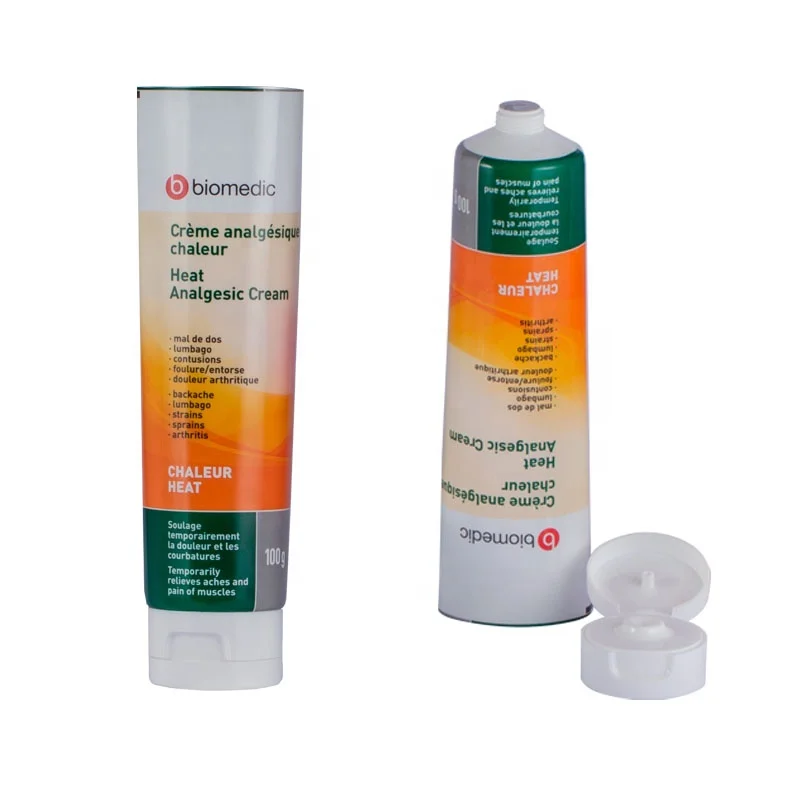 OEM 100ml ABL aluminum empty glossy white tube with flip top cap cosmetic containers and packaging