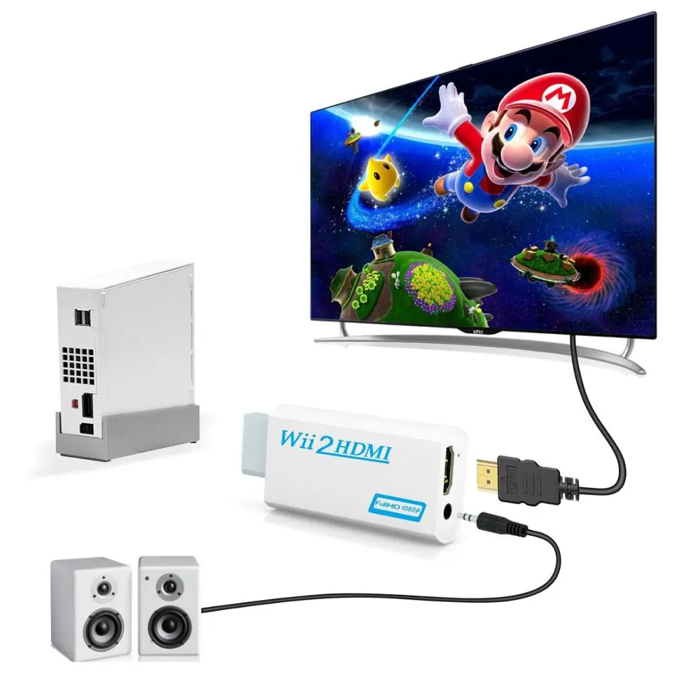 Wii to hdmi Converter wii to hdmi1080p 720p Connector Output Video & 3.5mm Audio - Supports All Wii