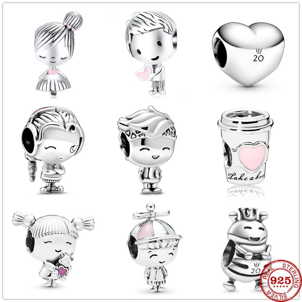 Slovehoony, корейский тип, Стерлинговое Серебро 925 пробы, Новые Модные Классические шармы для мальчиков и девочек, браслет дружбы