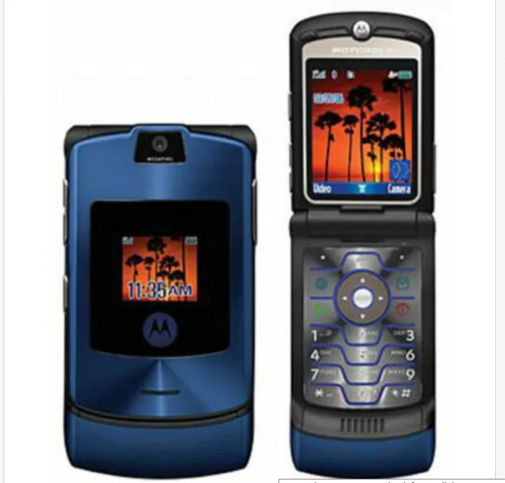  Оригинальный Раскладной телефон для motorola mobile phone V3i в 8 цветах черный серебристый доставка razr