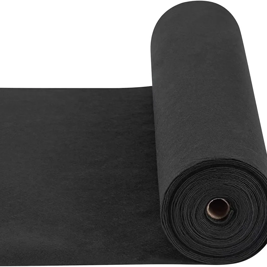 Black Geotextile geofabric UV resistance polyester filament needle punched non woven geotextile fabric