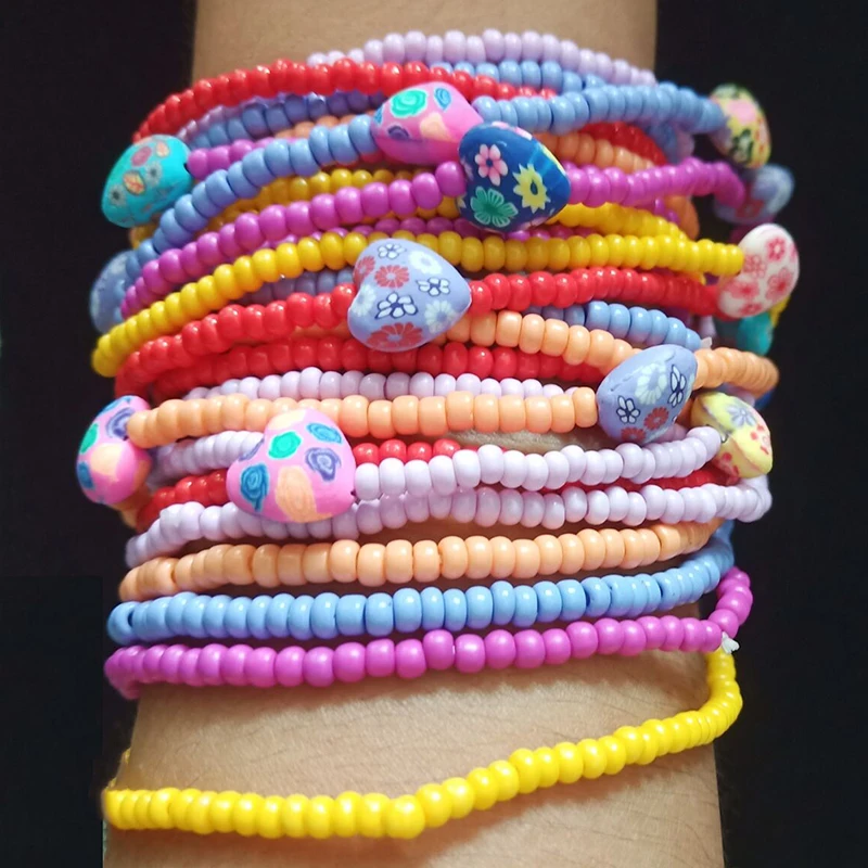 Liberty Gifts girls hand crafts new fashion fruit shape elastic wrap bracelet bohemian summer wrist decoration