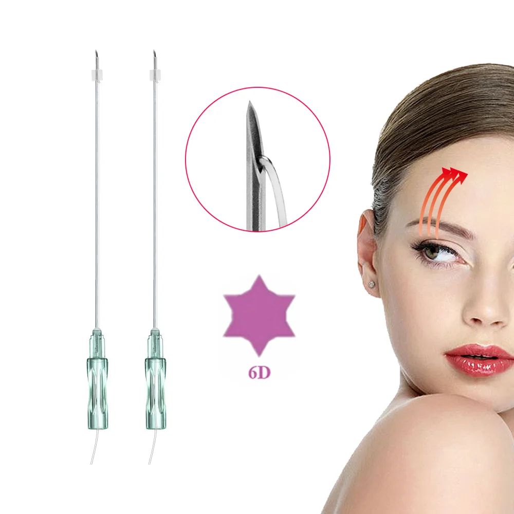 Полутупые иглы для лифтинга лица Pcl пресс 6D 21G100mm L для подтяжки кожи Cog Pcl резьба
