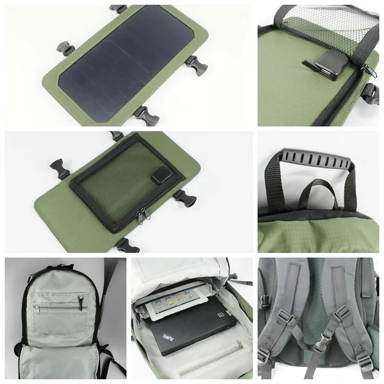 Camping Hiking Solar Backpack Solar Panel Charge Emergency Power Supply 5V Digital Devices Sports Leisure Backpack