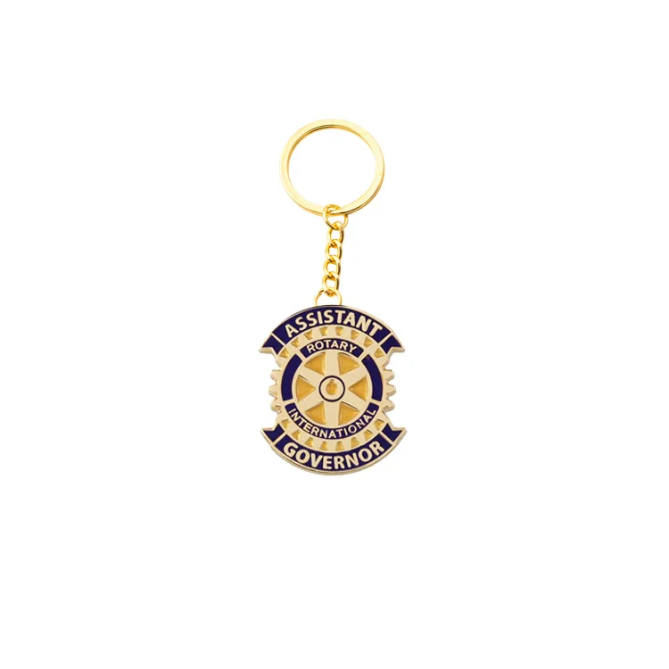 Manufacturer Customized Enamel Rotary Club International Member Emblem Keychain Custom Logo Rotary Keyring Keychains Llavero