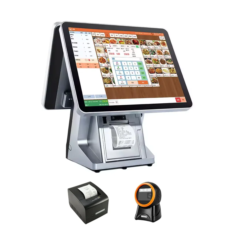Hot 15 inch Dual-screen Customer Scan Code All in one Android Cash Register POS System