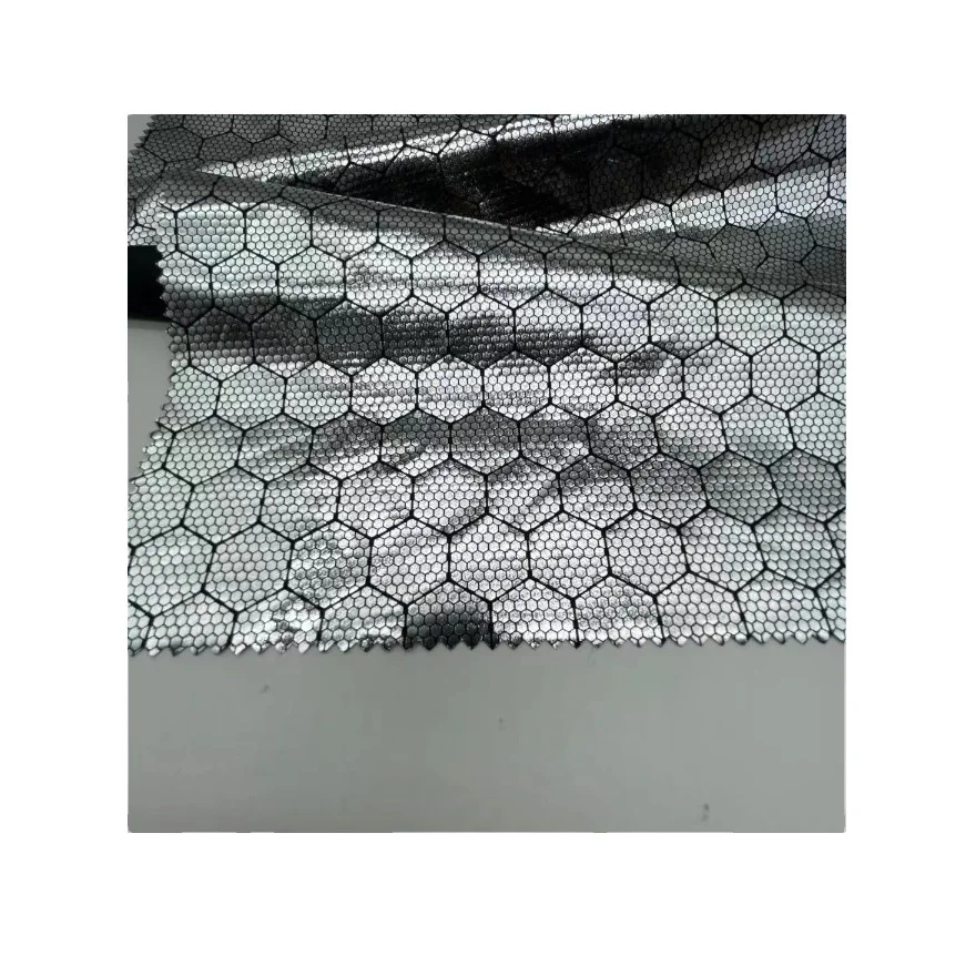 50D 300T foil ripstop print pongee fabric for Jacket lining