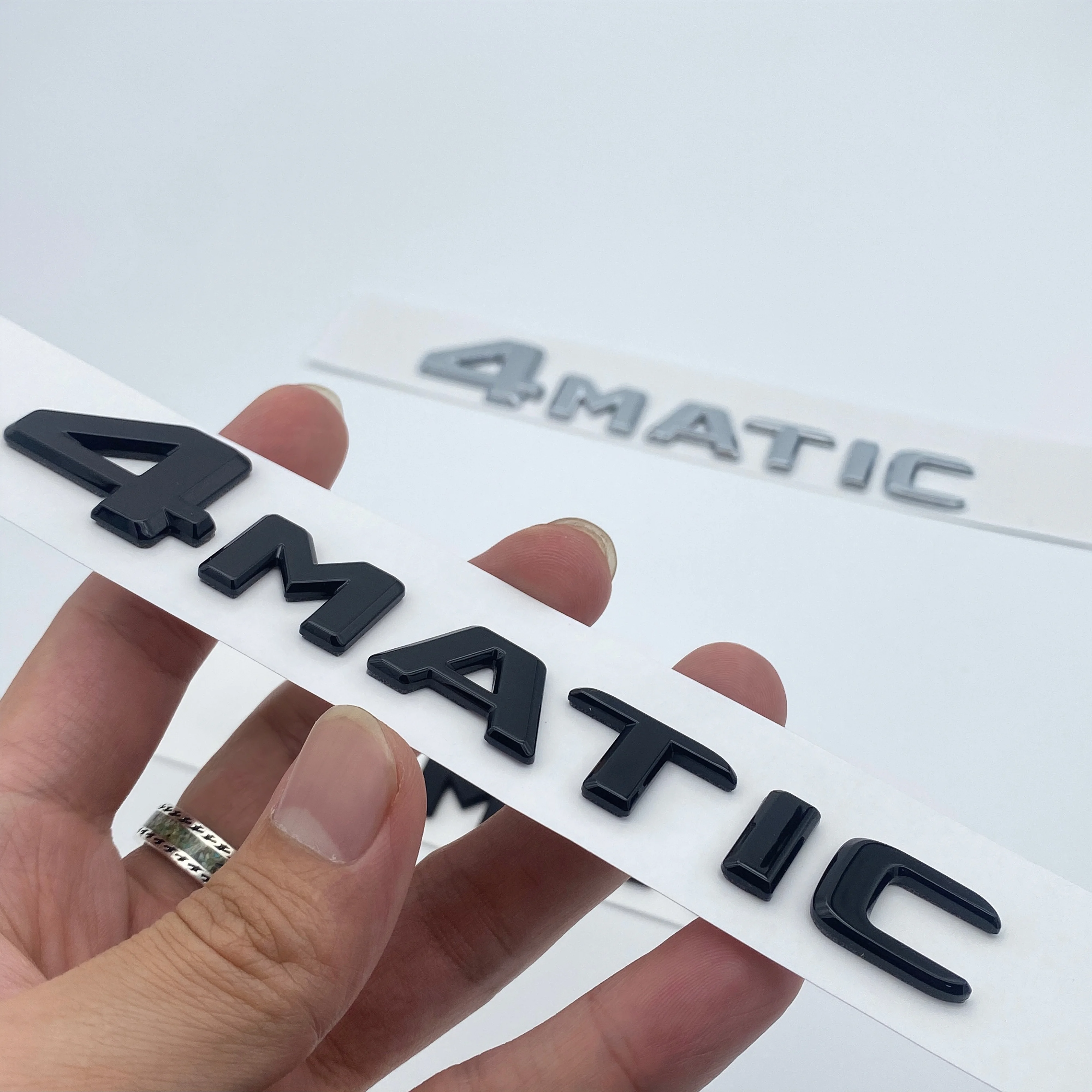 3D ABS 4MATIC Car Logo Stickers Chrome Plastic Abs Car Emblem Fender Bumper Badge Decal Mercede C63 C200L Letters Custom Sticker