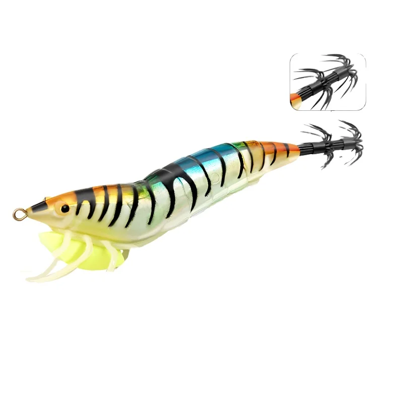 Addictpro  Shrimp Glow Squid jig fishing lures120mm 25g Simulated Shrimp Slow Sinking Sea Fishing Squid lures