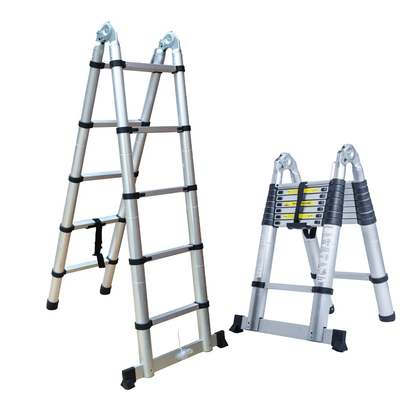 2.6m  Extendable Aluminium Stairs Telescopic Ladders With EN131