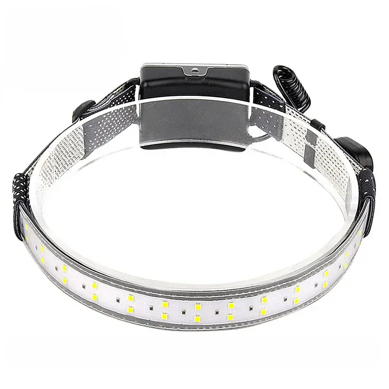 New headlamp LED Outdoor Night Running Elastic Headband Broadbeam Led Strip Headlamp