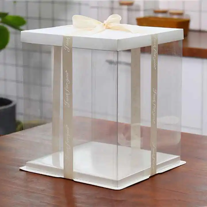 Fashion Birthday Wedding Party Luxury Gift Box Bakery Dessert Transparent Mini Cake Boxes