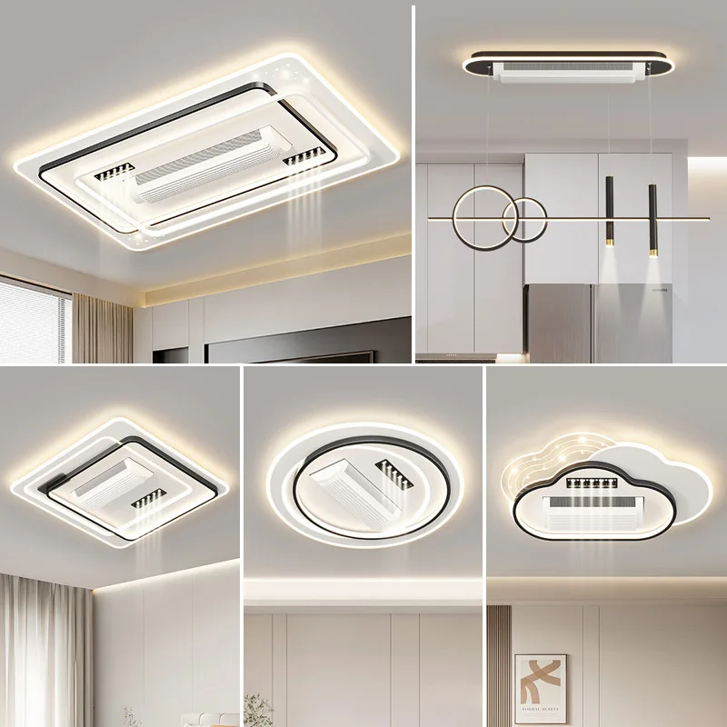 Bladeless Bedroom Roller Type Ceiling Fan Light Home Ceiling Fans with LED Lights Remote Control Living Room Ceiling Fan Lamp