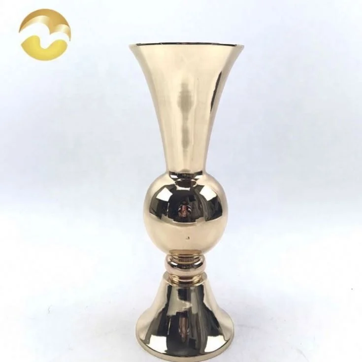Fancy decoration french gold trumpet shape home goods vases