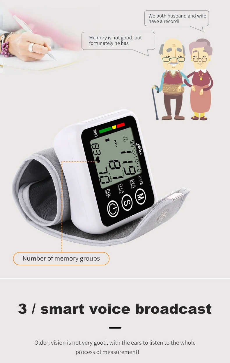 Cheap Smart 24 Hour BP Electronic Automatic Digital Wrist Blood Pressure Monitor Machine Wrist Easy Portable BP Monitor for Home