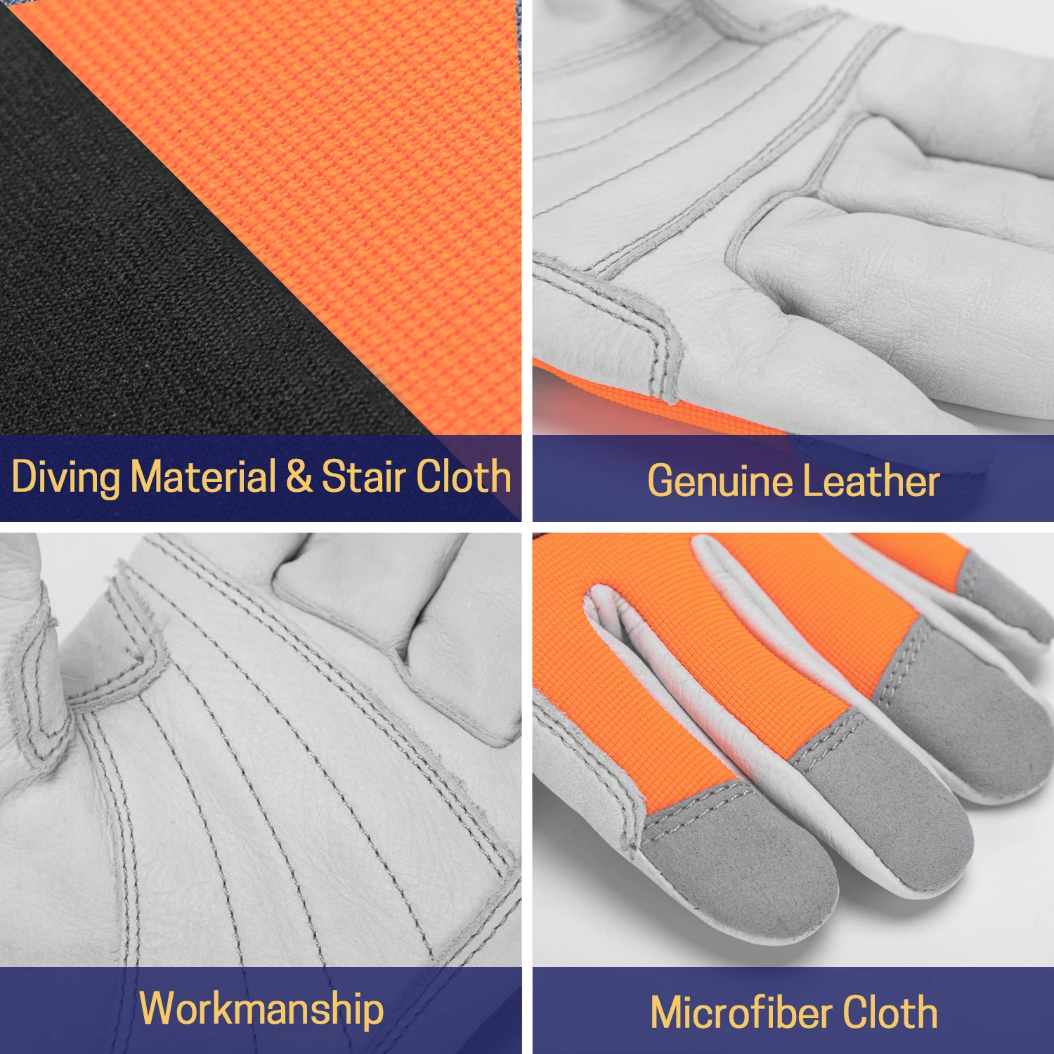 WISEPRO Chainsaw Gloves, Leather Gloves, Anti-cut Chainsaw Gloves with 12 Layers Protection on Left Hand Back Only