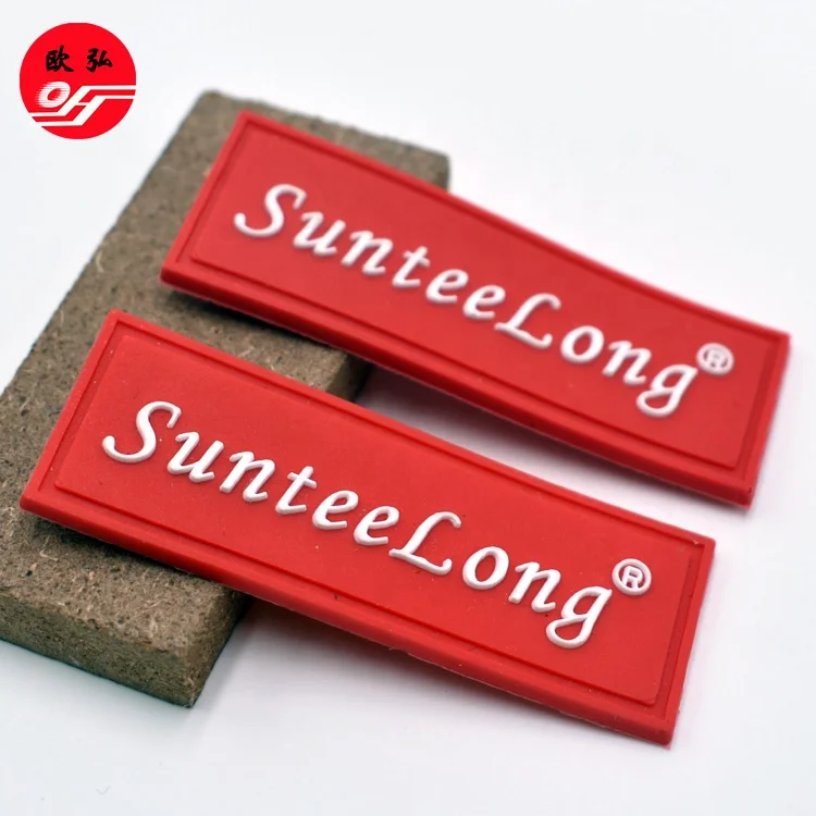 Custom Soft Rubber 3D Soft Rubber Plastic Embossed Logo Patches PVC Patch Logo Rubber Gloves Label for Hats