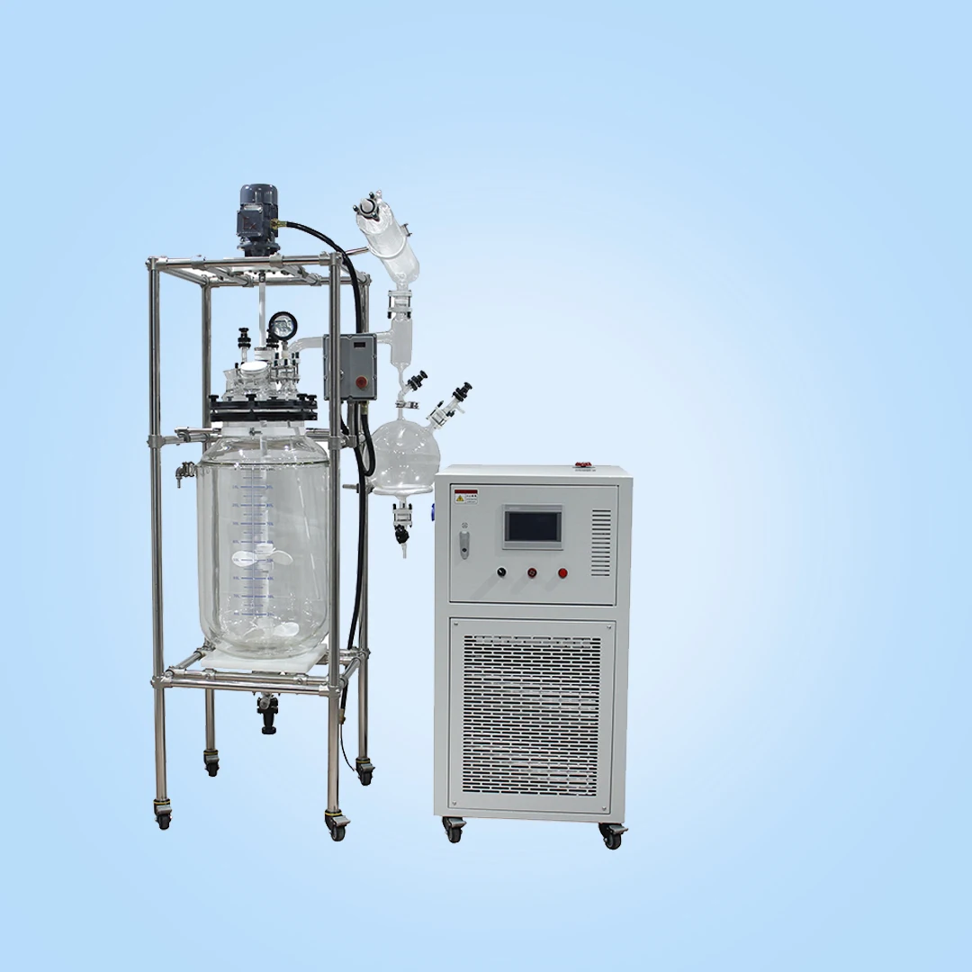 PTFE stirrer vacuum pump industry distill blast-proof 200L glass jacketed reactor