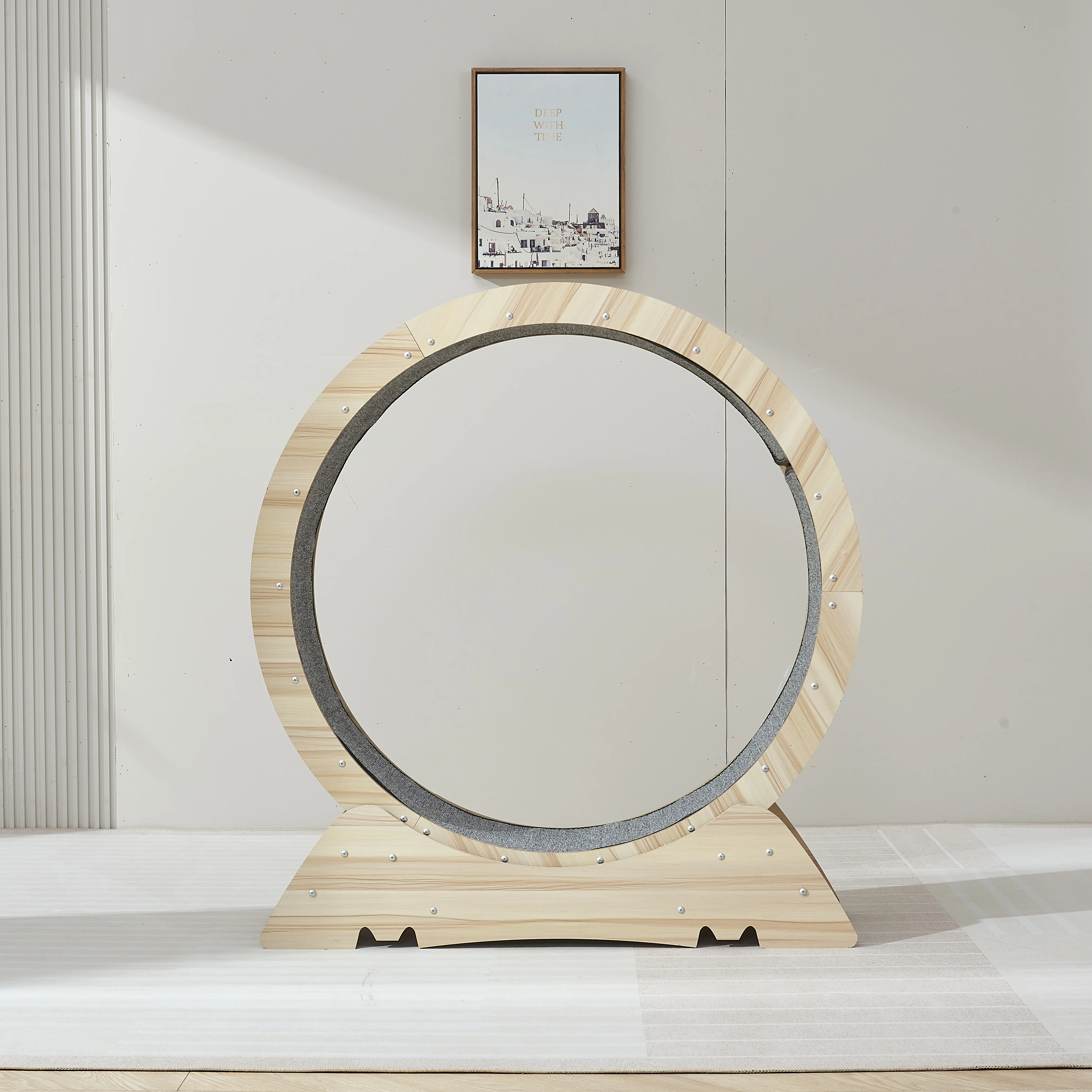 YMW Eco-Friendly Interactive Wooden Cat Wheel Toy Pet Running Scratching Exercise Wheel Cat Fun Treadmill For Cats