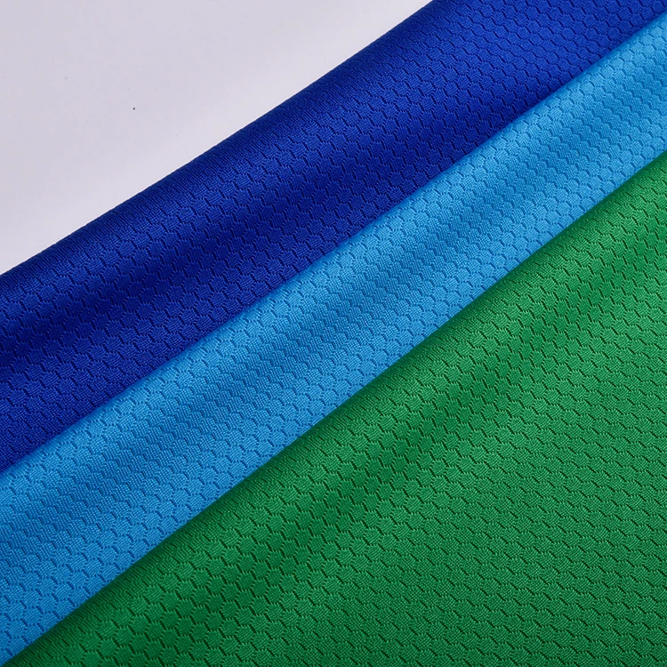 Factory sale 100%polyester double faced jacquard football grid interlock bird eye mesh fabric for football suit