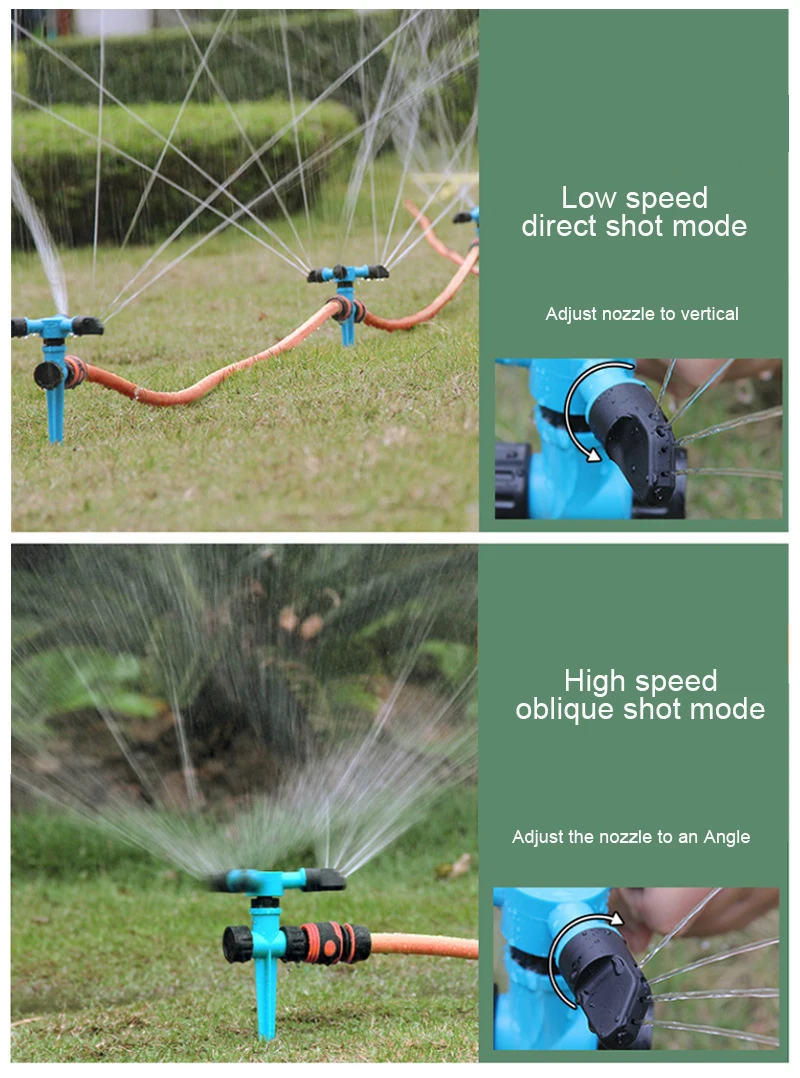 360 Degree Rotary Lawn Irrigation Sprinkler Adjustable Garden Watering Impact Sprinklers for Yard
