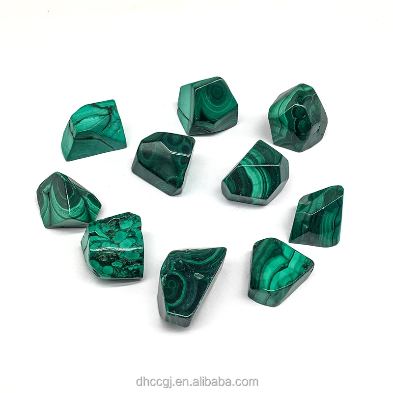Natural Semi Precious Stone Green Malachite Tumbled Crystal Macadam Gravel Freeform for Decoration