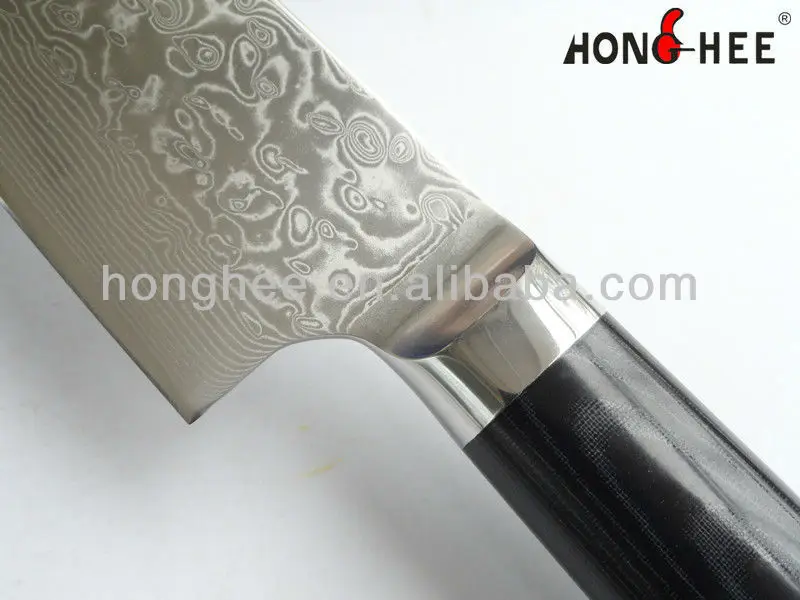 
Yangjiang Luxury Damascus steel blade safety cutter chef Knife with Micarta handle 
