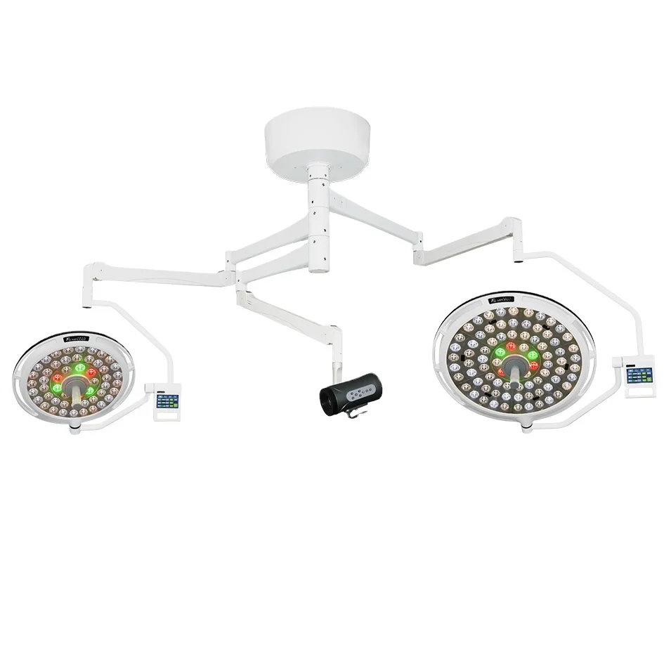 Double hospital operation room shadowless light with shadow red green compensation ceiling LED lamp