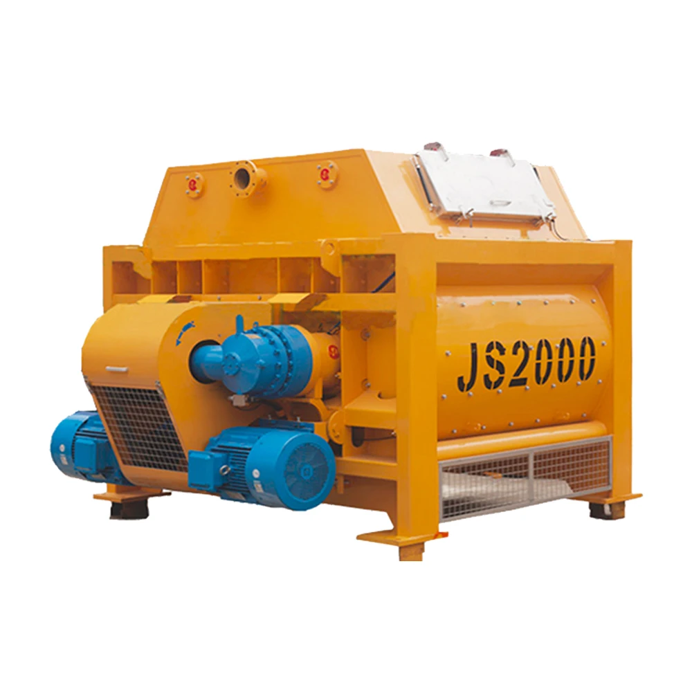 China JS concrete mixer 2000 liters twin shaft concrete mixer for HLS 120 cement ready mix plant